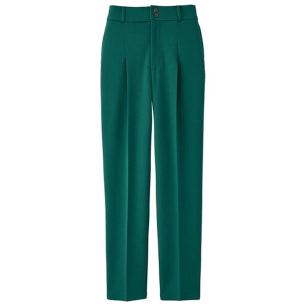 RANAN（ラナン）の「美脚カットジョーゼットタックパンツ（フルレングスパンツ）」｜ダークグリーン