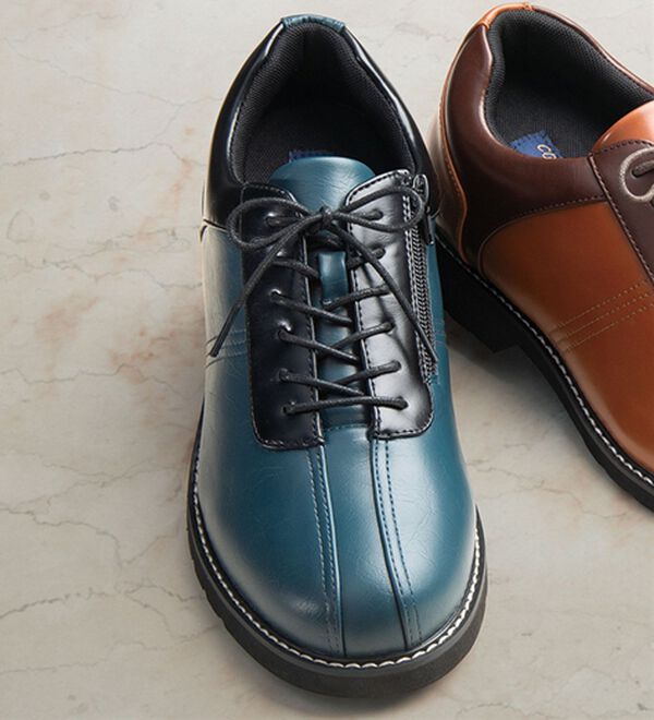 「＜コムルヴァン・オム＞軽量はっ水ヒールアップシューズ（メンズスニーカー）」｜ネイビー