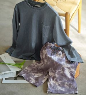 YU'NOW（ユナウ）の「【上下２点セット】ＵＳＡコットンＴシャツ＆パンツセット＜ユニセックス＞（パジャマ・ルームウェア）」｜詳細画像