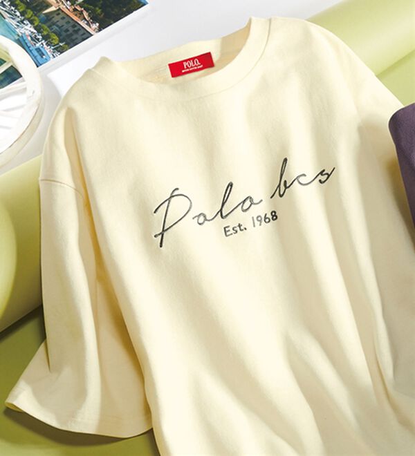 ルフラン（ルフラン）の「【ＰＯＬＯ　ＢＣＳ】刺しゅうプリント綿１００％Ｔシャツ（カットソー）」｜アイボリー