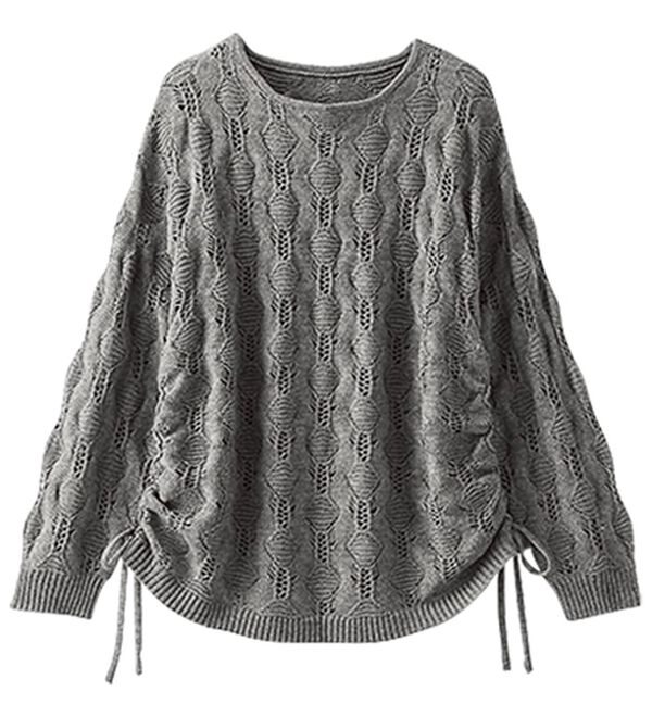 BELLUNA（ベルーナ）の「透かし編ドロスト使いニットプルオーバー（ニット・セーター）」｜詳細画像