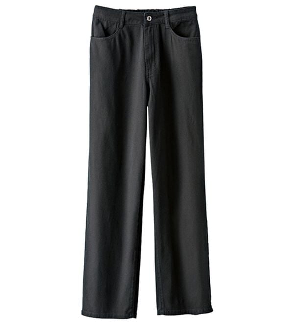 BELLUNA（ベルーナ）の「太すぎなくて「ちょうどいい！」ワイドストレートパンツ（フルレングスパンツ）」｜黒