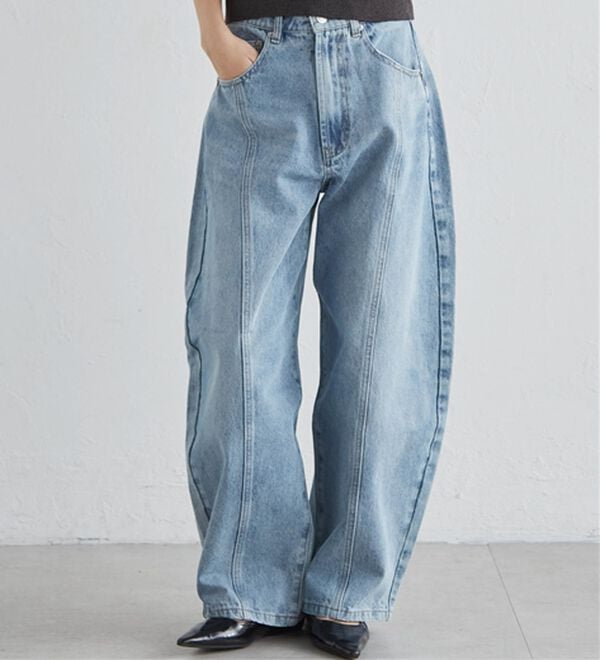 RANAN（ラナン）の「フロントシームカーブデニム（フルレングスパンツ）」｜ブルー