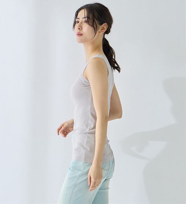 LAVIENNE（ラヴィエンヌ）の「【汗かきさん必見！】涼感サラッと快適汗取りタンクトップインナー＜さらりラボ＞（肌着・インナーウェア）」｜詳細画像