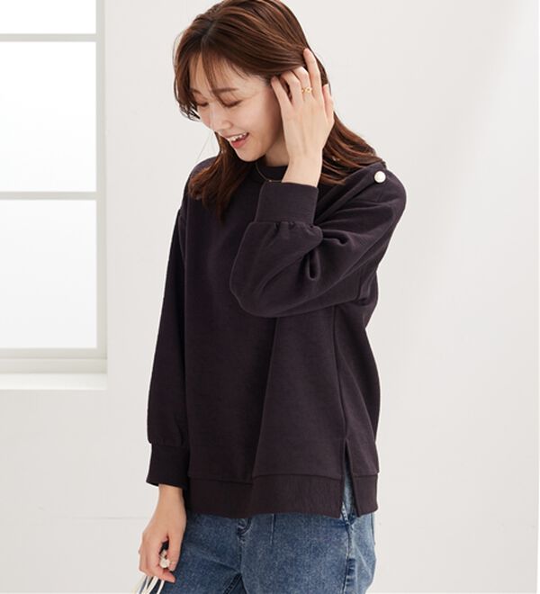 BELLUNA（ベルーナ）の「ジャカード素材肩ボタンプルオーバー（カットソー）」｜詳細画像