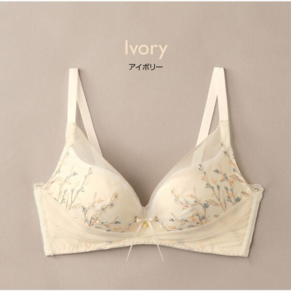 YU'NOW（ユナウ）の「ピーチＢＯＭブラジャー（ノンワイヤー）（ブラジャー）」｜アイボリー