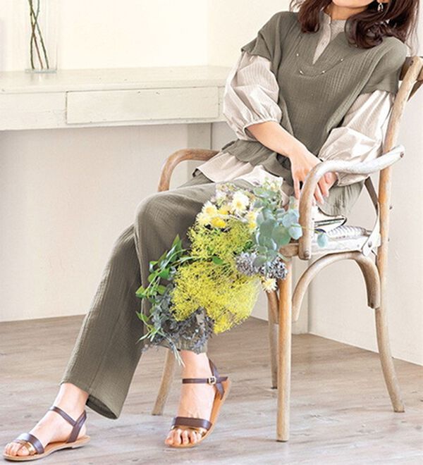 ルフラン（ルフラン）の「＜ｆｕ－ｕ＞綿１００％楊柳風ガーゼのやわらかパンツ（その他パンツ）」｜詳細画像