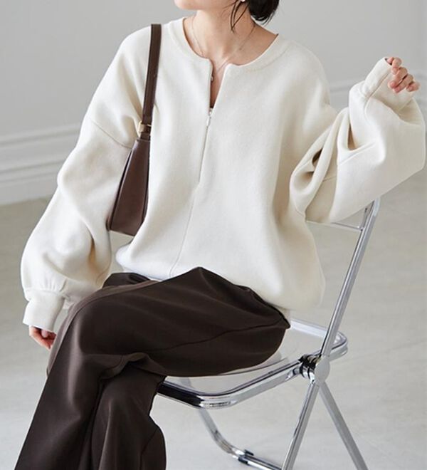 RANAN（ラナン）の「ハーフジップスウェットライクニット（ニット・セーター）」｜詳細画像