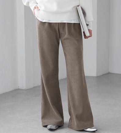 RANAN（ラナン）の「あったか裏ベロアニットコールフレアパンツ（フルレングスパンツ）」