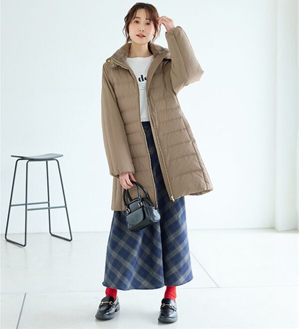 BELLUNA（ベルーナ）の「細見え！フレンチダウン使いダブルステッチロング丈コート（ロングコート）」｜詳細画像