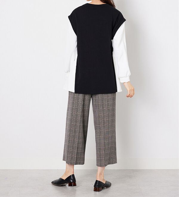 BELLUNA（ベルーナ）の「ストレッチ素材ボタン使いワイドパンツ（その他パンツ）」｜詳細画像