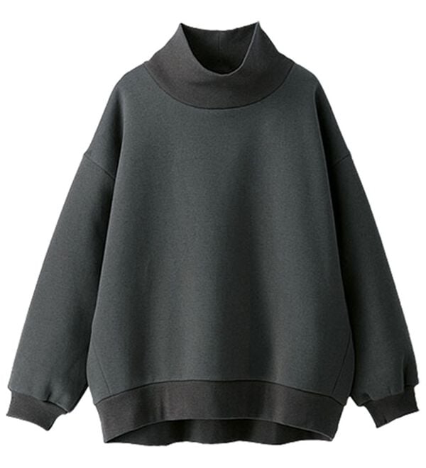 BELLUNA（ベルーナ）の「裏起毛リブ切替ゆったりハイネックプルオーバー（カットソー）」｜詳細画像