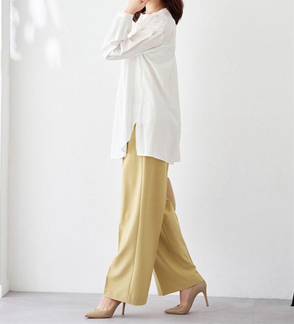 BELLUNA（ベルーナ）の「華やかレース&times;ピンタックシャツチュニック（チュニック）」｜詳細画像