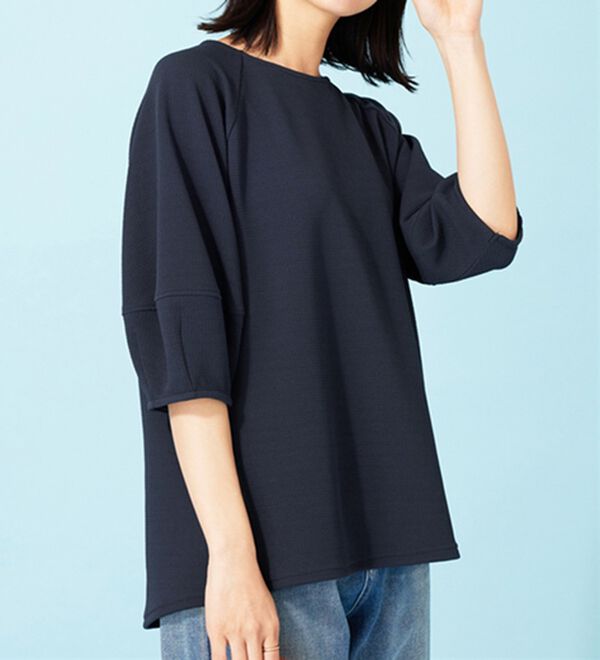 BELLUNA（ベルーナ）の「ポコポコ素材ランタンスリーブプルオーバー（カットソー）」｜詳細画像