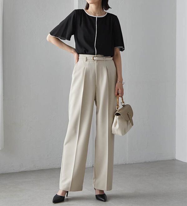 RANAN（ラナン）の「ひんやり！配色ディテールインナー付ブラウス（ブラウス）」｜詳細画像