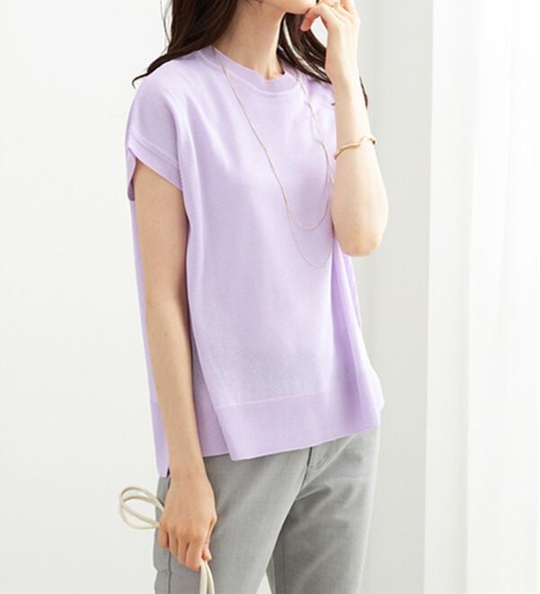 BELLUNA（ベルーナ）の「フラッシュヤーン素材サマーニット（ニット・セーター）」｜詳細画像