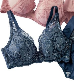 LAVIENNE（ラヴィエンヌ）の「【上下別売】大人のプチプラ！ノンワイヤーブラ／ショーツ（ブラジャー）」｜ネイビー