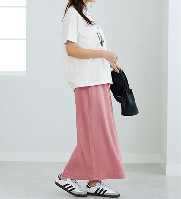GeeRA（ジーラ）の「【着回し力◎】楽ちんすっきり見え！リブロングスカート（ロングスカート）」｜詳細画像