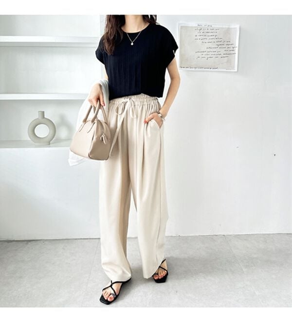 GeeRA（ジーラ）の「プリーツ編フレンチスリーブリブトップス（ニット・セーター）」｜詳細画像