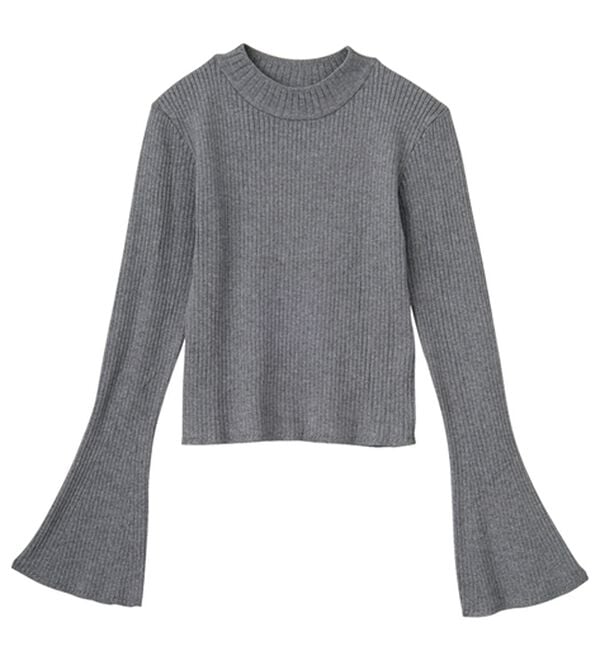 GeeRA（ジーラ）の「フレア袖ラメリブショートニットトップス（ニット・セーター）」｜詳細画像