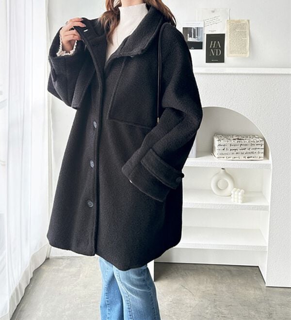 GeeRA（ジーラ）の「リングウールライクスタンドカラーコート（ハーフコート）」｜詳細画像