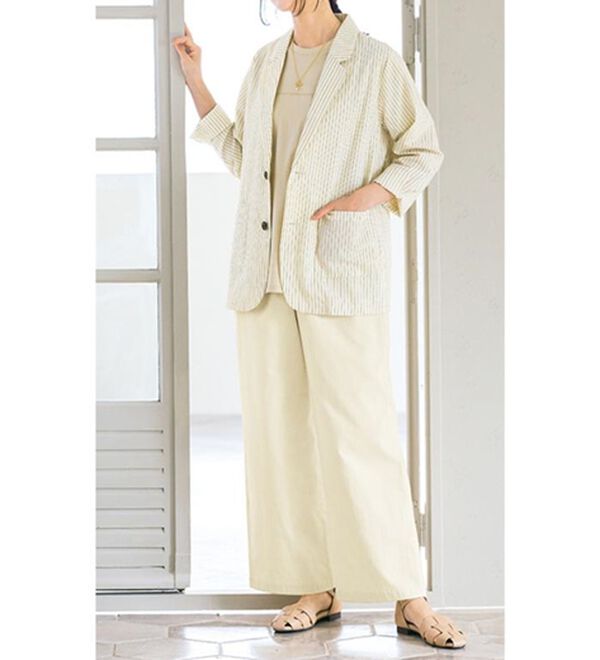 ルフラン（ルフラン）の「＜ｆｕ－ｕ＞日本製　綿１００％ステッチプルオーバー（カットソー）」｜詳細画像