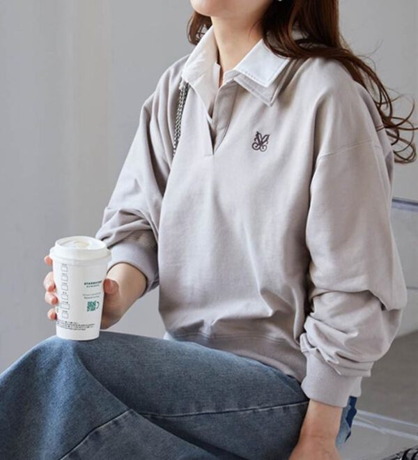 RANAN（ラナン）の「レイヤード襟付きスウェット（トレーナー・スウェット）」｜詳細画像