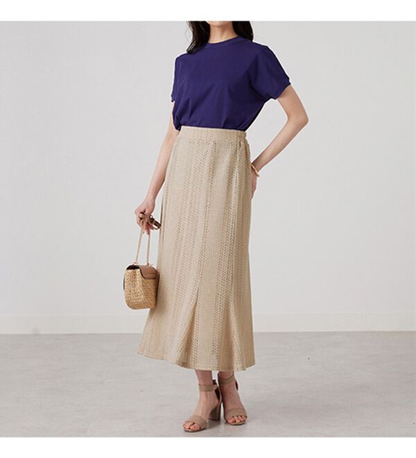 BELLUNA（ベルーナ）の「レース使いフレアーデザインスカート（ロングスカート）」｜詳細画像