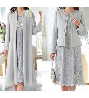 3点セット】2ジャケット付レースワンピース3点セットスーツ  