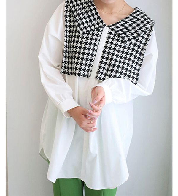 GeeRA（ジーラ）の「ツイード切替ブラウス（ブラウス）」｜詳細画像