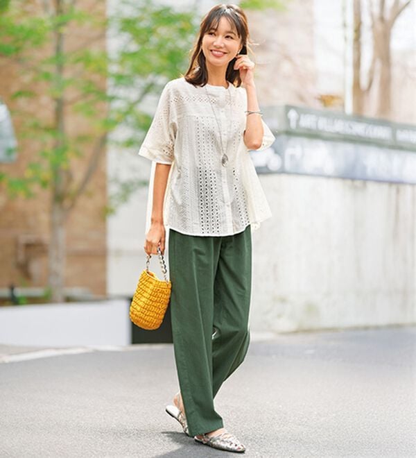 BELLUNA（ベルーナ）の「綿混素材ゆったりコクーンパンツ（ワイドパンツ・ガウチョ）」｜詳細画像