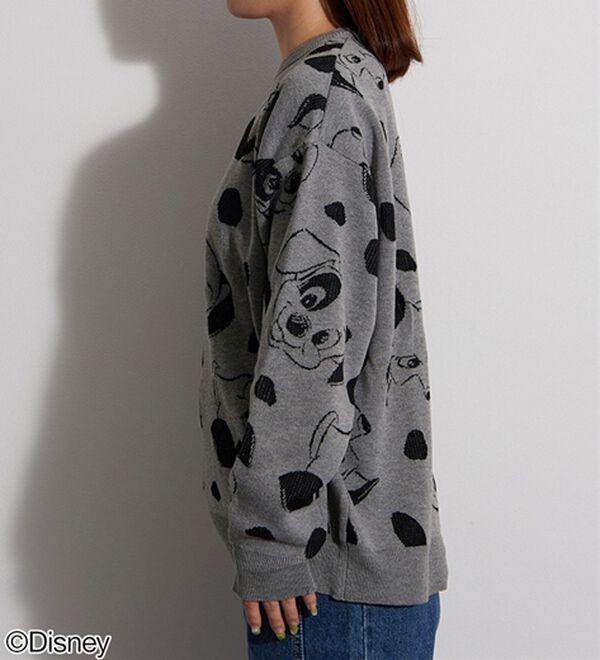 BELLUNA（ベルーナ）の「＜Ｄｉｓｎｅｙ＞【１０１匹ワンちゃん】総柄ジャカードゆったりセーター（ニット・セーター）」｜詳細画像
