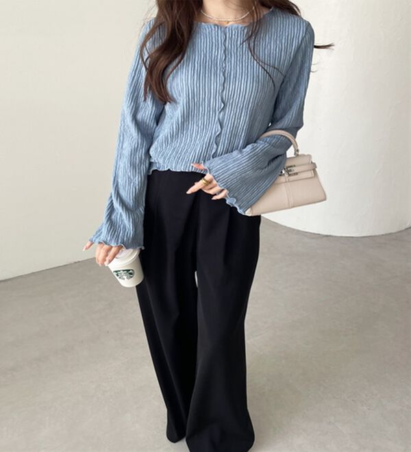 GeeRA（ジーラ）の「前後２ｗａｙフレアスリーブカットソー（カットソー）」｜詳細画像