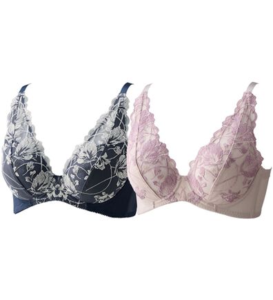 LAVIENNE（ラヴィエンヌ）の「【２色組】柔らか胸さんのすっぽり包んでスッキリブラ（ブラジャー）」