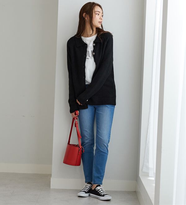 BELLUNA（ベルーナ）の「ふんわり衿付ニットカーディガン（ニットカーディガン）」｜詳細画像