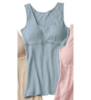「優しい温もりオーガニックコットンブラキャミ（肌着・インナーウェア）」｜ブルーグレー