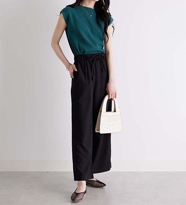 GeeRA（ジーラ）の「配色ラインフレンチスリーブニット（ニット・セーター）」｜詳細画像