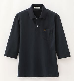 「＜ゴールデンベア＞上質国産ポロシャツ　選べる袖丈（半袖・７分袖）（メンズシャツ）」｜ネイビー(7分袖)