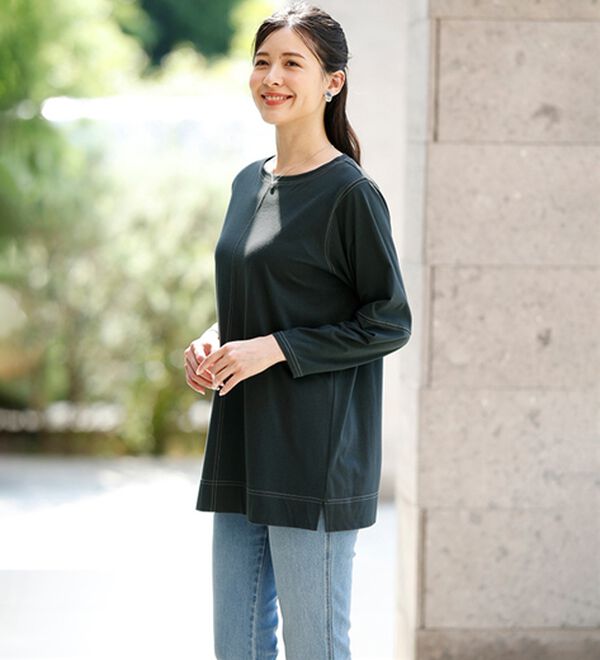 ルフラン（ルフラン）の「【４色組】もう汗らない！ステッチＴシャツ（Tシャツ）」｜詳細画像