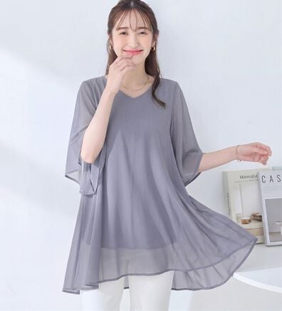 alotta（アロッタ）の「インナー付き上品ドレープチュニック（チュニック）」