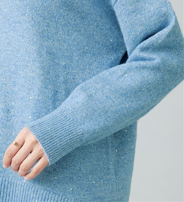 BELLUNA（ベルーナ）の「ラメ調バックスリットニットプルオーバー（ニット・セーター）」｜詳細画像