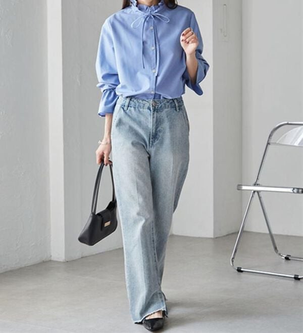 RANAN（ラナン）の「プチフリルリボン付きブラウス（ブラウス）」｜詳細画像