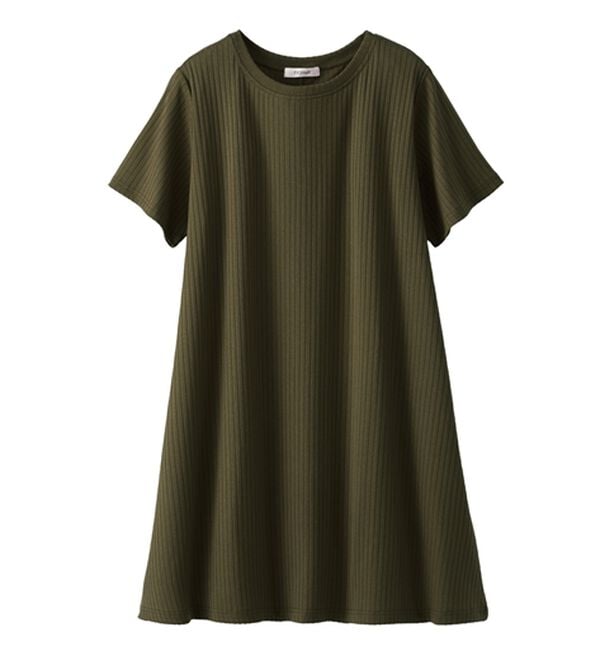 BELLUNA（ベルーナ）の「テレコ素材フレアーチュニックワンピース（チュニック）」｜詳細画像