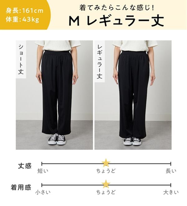 接触冷感】さらテロ楽のびストレートパンツ【選べる2丈】 - ベルーナ