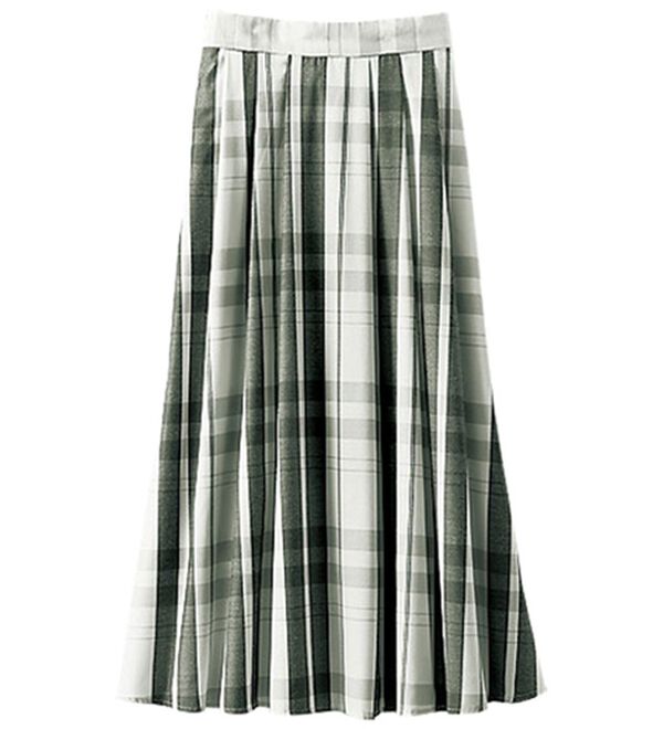 BELLUNA（ベルーナ）の「大人顔フレアーデザインスカート（ロングスカート）」｜オフ白系チェック