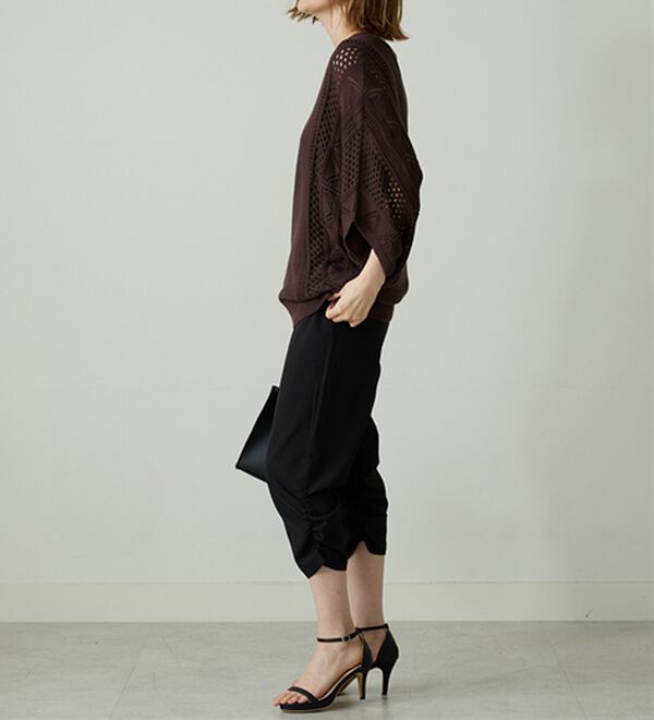 BELLUNA（ベルーナ）の「【接触冷感/UVカット/吸水速乾/軽量】ヒンヤリ＆速乾！裾くしゅクロップドパンツ（クロップドパンツ）」｜詳細画像