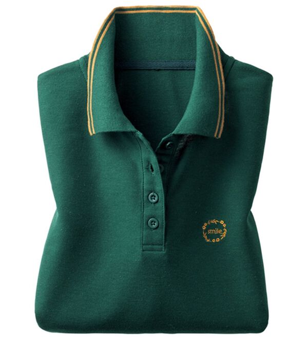 ルフラン（ルフラン）の「嬉しさ満載！かのこ長袖ポロシャツ（ポロシャツ）」｜グリーン