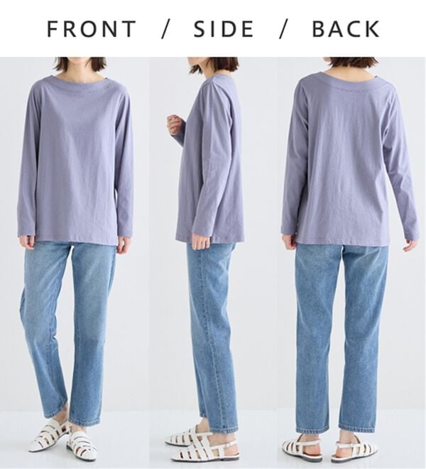 Viola e Viola（ヴィオラ エ ヴィオラ）の「柔らか綿１００％大人キレイTシャツ（カットソー）」｜詳細画像