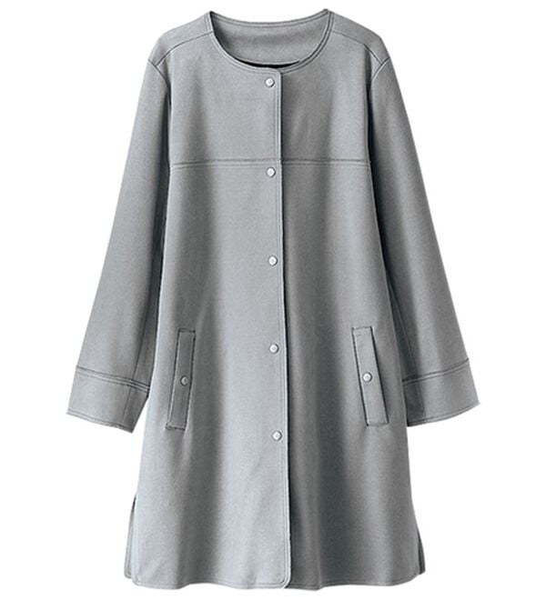 BELLUNA（ベルーナ）の「スエード調ノーカラーロング丈ジャケット（ノーカラージャケット）」｜詳細画像