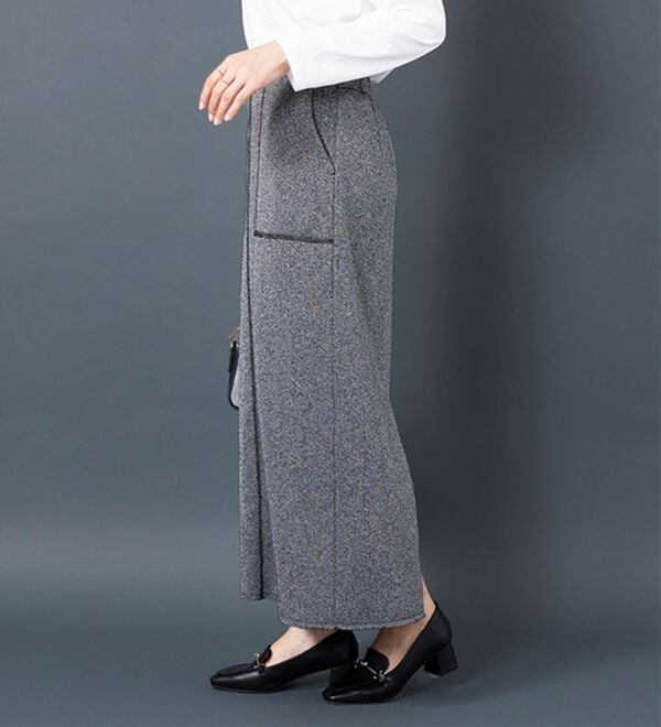 BELLUNA（ベルーナ）の「ラメ入り裏毛素材スカート（ロングスカート）」｜詳細画像